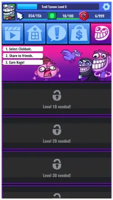 Troll Face Clicker Quest android App screenshot 2